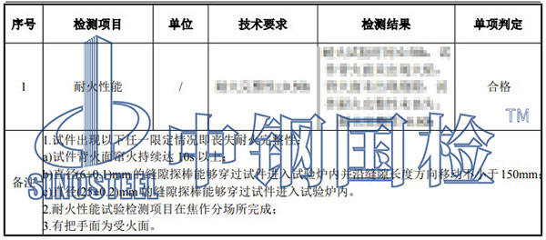 耐火窗检测项目效果